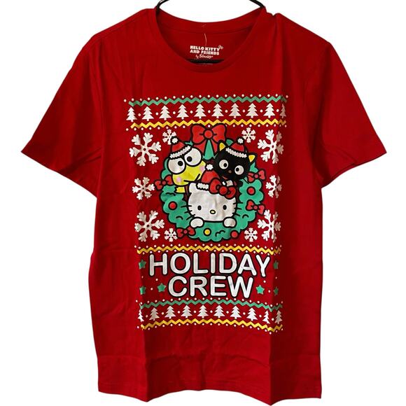 HELLO KITTY NWOT Holiday Graphic T Shirt Red Small Short Sleeve Casual Basic - Picture 1 of 3